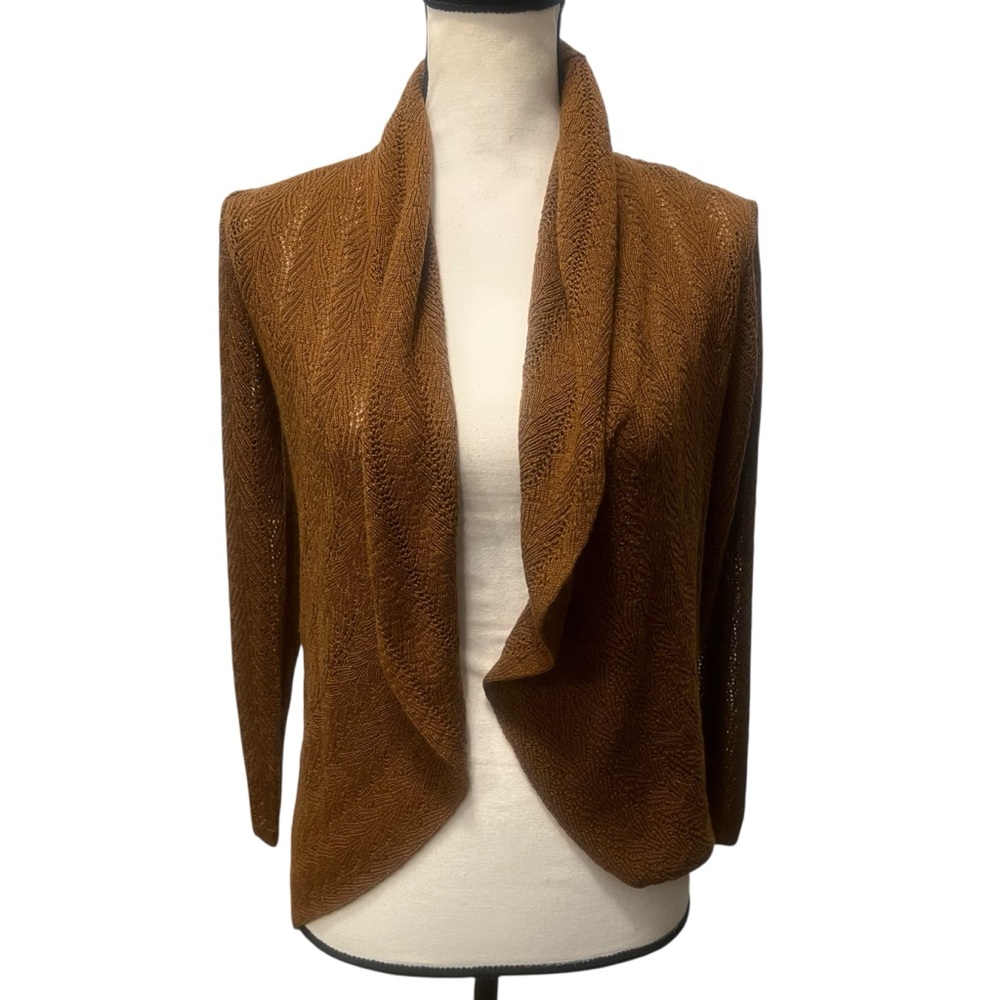 Style & Co. Women's Brown Drape-Front Sweater nwot
